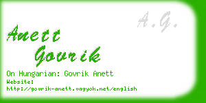 anett govrik business card